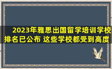 2023年雅思出国留学培训学校排名已公布 这些学校都受到高度评价！